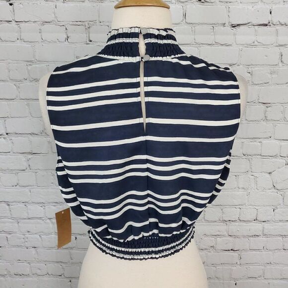 Rachel Rachel Roy Turtleneck Top Striped cropped M new - Picture 6 of 7